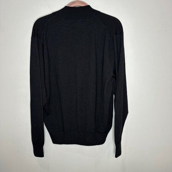 Peter Millar Merino Wool Sweater Large Black 1/4 Zip Long Sleeve Pullover Mens - Picture 9 of 9